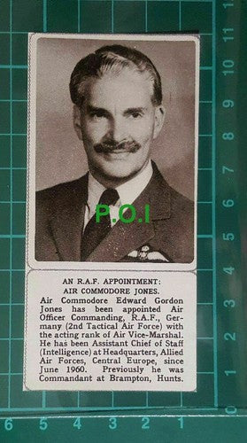 C1696) Air Commodore Edward Gordon Jones RAF  -1961 Clip SMALL