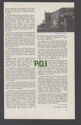 Lord Peel Gunnerside Lodge Dr Peter Hudson Grouse Project - 1984 Article