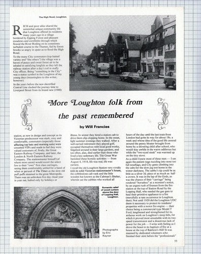 (5539) Loughton Essex Will Francies - 1979 Article