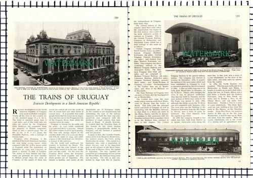 (7331) Trains Of Uruguay Montevideo  ~    5-Side 1930s Article