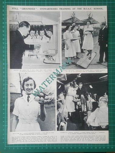 (X929) British Overseas Airways Corp BOAC School Air Stewardess  -  1950 Clip