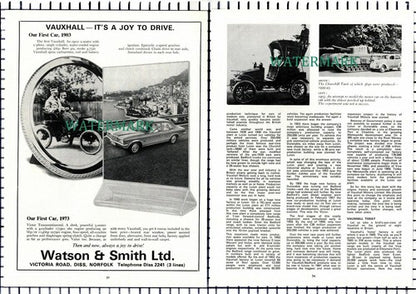 The Story of Vauxhall Cars Fulk le Breant  - 1973 Article