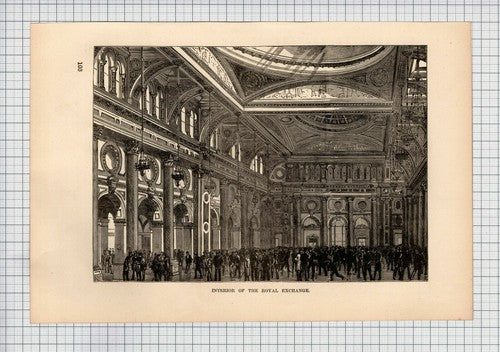 (6470) The Royal Exchange - 1893 Print / Cutting
