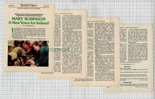 (8546) Mary Robinson Ireland Irish President  - 1993 Article