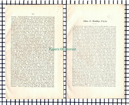 (6568) Charles E Bradley Scarborough  - 1901 Article
