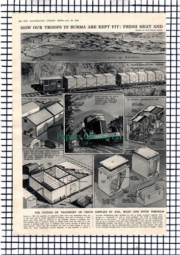 Burma WW2 Troops Food Provisions Transport System - 1945 Article / Print
