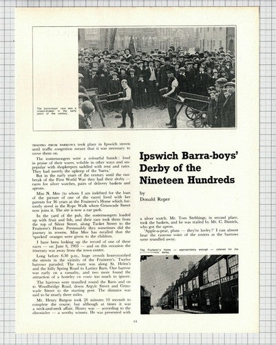 (6127) Ipswich Barrow Boys Mr Henry Burgess Tom Stebbings Suffolk - 1974 Article