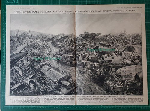 Morris Works Cowley Oxford Aeroplanes Scrapping - 1945 Pullout