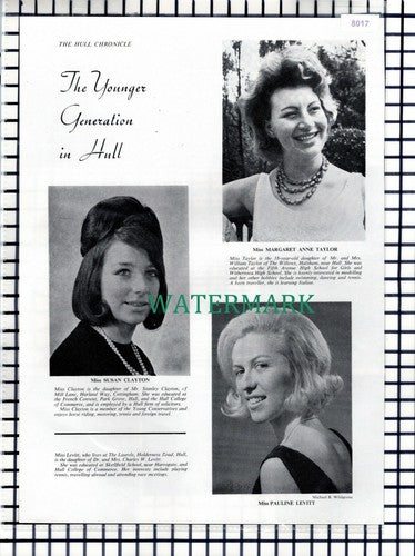 (8017) Susan Clayton Cottingham Margaret Taylor Pauline Levitt Hull 1965 Cutting