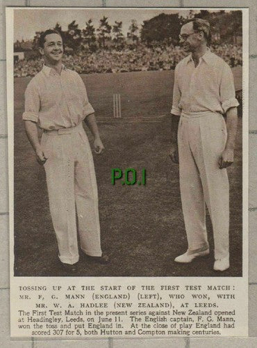(C462) F G Mann Cricket W A Hadlee New Zealand Headingley Leeds - 1949 Clip