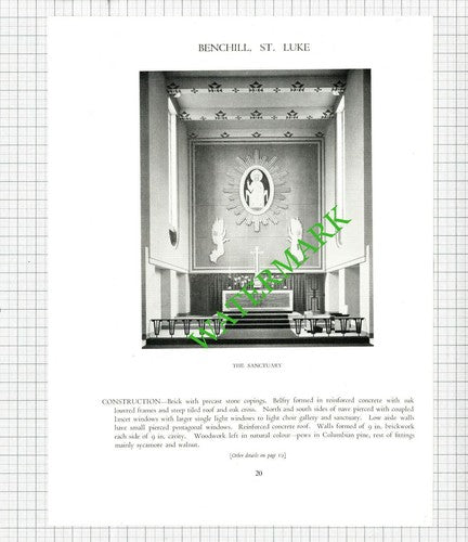 Benchill St Luke's Church - c.1947 Article / Print