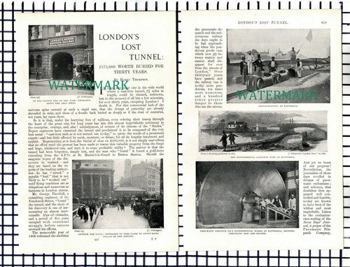 Holborn Station London Underground Tunnel  - c.1901    9-Side Article