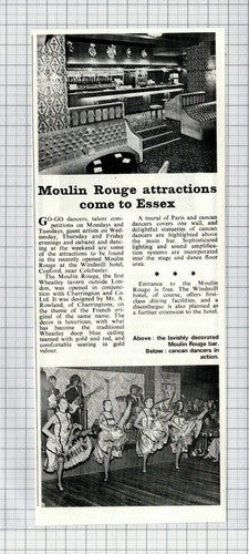Moulin Rouge Windmill Hotel Copford Essex - 1971 Cutting