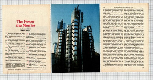 Richard Rogers Architect Lloyd's Insurance - 1986 Small Article / Print