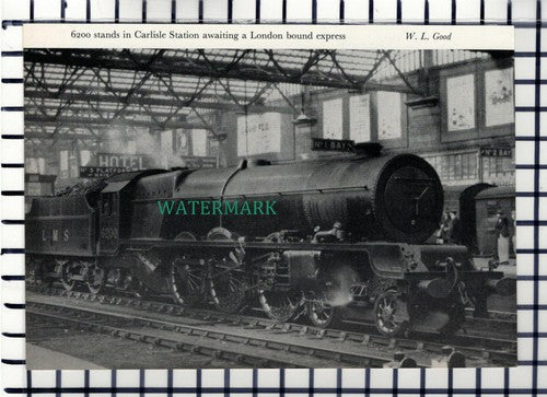 C6861) Carlisle Railway Station 6200 Engine   - 1960s Cutting
