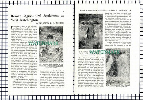 (8217) West Blatchington Roman Settlement Norman Norris - 1950 Article