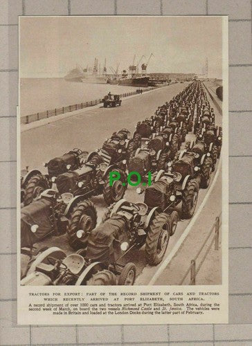 C2152) Tractors Ready For Export Port Elizabeth South Africa - 1949 Clip