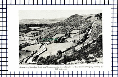 C6480) Hutton-le-Hole / Sutton Bank Lake Gormire - 1950s Print / Cutting