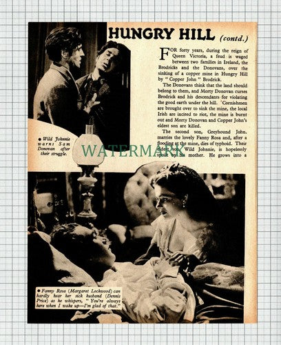 HUNGRY HILL Margaret Lockwood Actress -  1948 Article