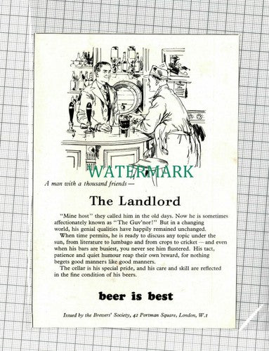 C1887) The Landlord Beer Is Best Brewers Society Advert - 1951 Clip