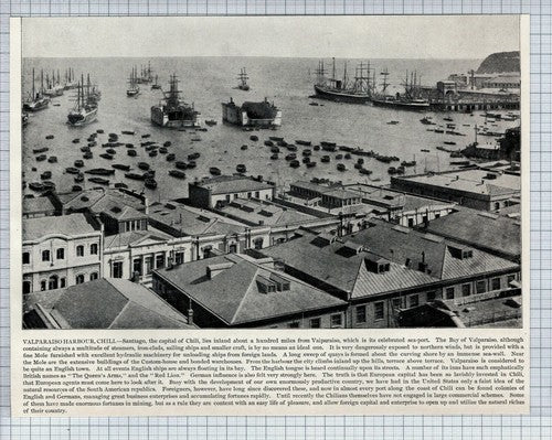 (5856) Valparaiso Harbour Chili  Chile   - c.1900 Clip