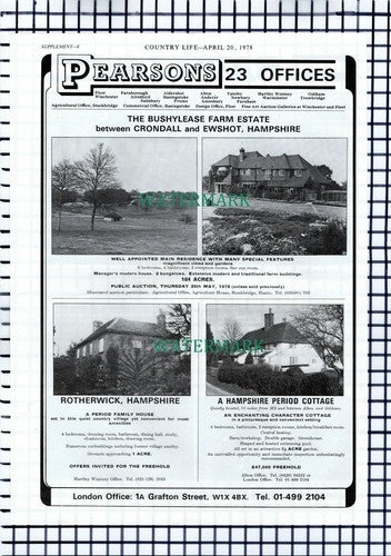 X592) The Bushylease Farm Estate Crondell Hampshire Sale Advert - 1978 Cutting
