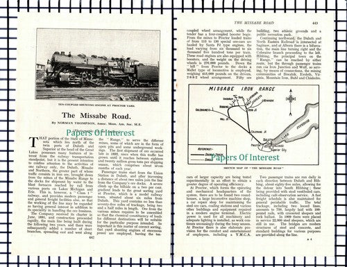 (6639) The Missabe Road Railway Proctor Yard Minnesota   - 1930 Article
