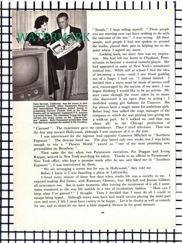 Pat Crowley Actress - c.1955 Article