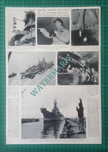 (X915) USS MISSOURI Ship Refloated Cpt William Brown Norfolk Naval  - 1950 Clip