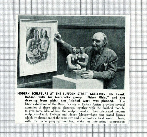 Mr Frank Dobson Sculptor Fisher Girls Suffolk St Galleries - 1949 Small Cutting