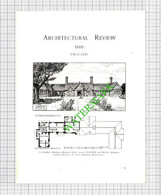 The Bradford Almshouses Haywards Heath  / Shillingstone Grange - 1910 Book Print