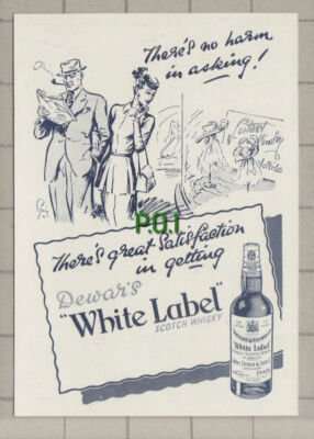 C1151) Dewar's White Label Whisky Advert - 1948 Paper Cutting