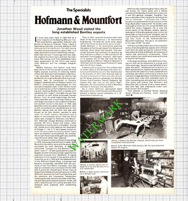 Hofmann & Mountfort Burton Henley-on-Thames Bentley Car  - 1980s Article