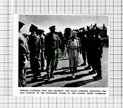 14th Company Grenadier Guards Royal Inspection Caterham  - 1947 Cutting