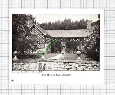 The World's End Llangollen / Rossett Mill - c.1930s Cutting