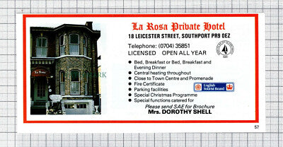 C7649) La Rosa Hotel Southport Dorothy Shell / Regency Court Lean - 1986 Advert