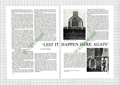 9236) ST BARTHOLOMEW'S CHURCH Corton - 1972 Article