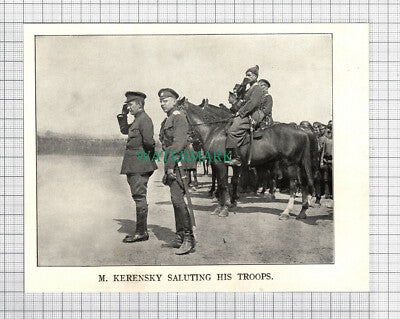 C3905) M Kerensky Saluting His Troops Great War WW1 - 1918 Clip