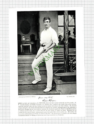 L H Gwynn / J B Wostinholm Cricket Cricketer - c.1895 Book Print