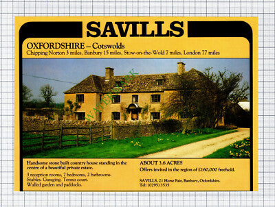 Cotswolds Chipping Norton House Sale Advert - 1981 Cutting