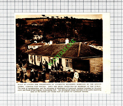 Lynton Lynmouth Storm Cornish Unit Houses - 1952 Cutting