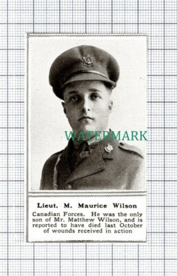 C5899) Lt M Maurice Wilson Canadian Forces Matthew WW1 - 1919 SMALL Clip