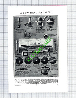 How A  Gyro Gyroscope Compass Works   - c.1950s Book Print
