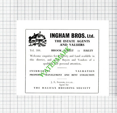 Ingham Bros Ltd Ilkley Yorkshire / G Dean Furnishers Small Advert - 1962 Cutting