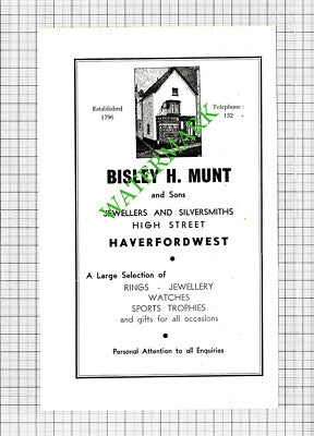 Royal Gate House Hotel Tenby / Bisley H Munt Haverfordwest -  c.1960 Cutting