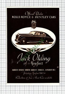 Jack Olding of Mayfair Small Advert - 1950 Cutting
