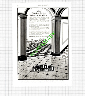 Marbleloid Co New York USA Floorings Advert  - 1926 Cutting
