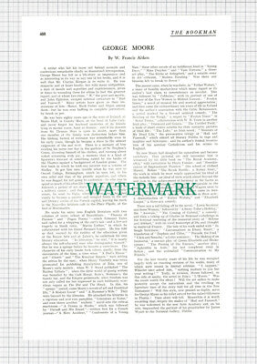 X1020) George Moore Writer Moore Hall Mayo Ireland - 1933 Article