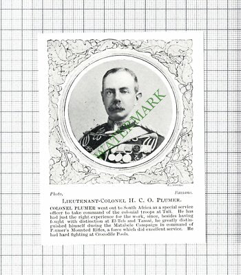 Lt Col H C O PLUMER  - c.1900 Small Cutting