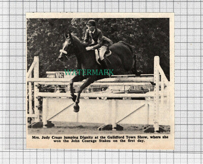 C2623) Mrs Judy Crago Horse Jumping Dignity Guildford Show - 1968 Clip